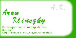 aron klinszky business card